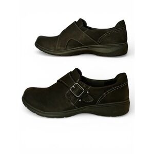 NWT Clarks Carleigh Jazz Women's Slip On Shoe Nubuck Black, 8.5